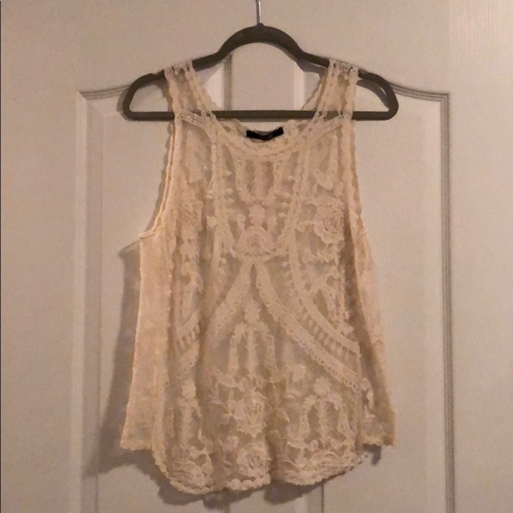 Cream Lace Top